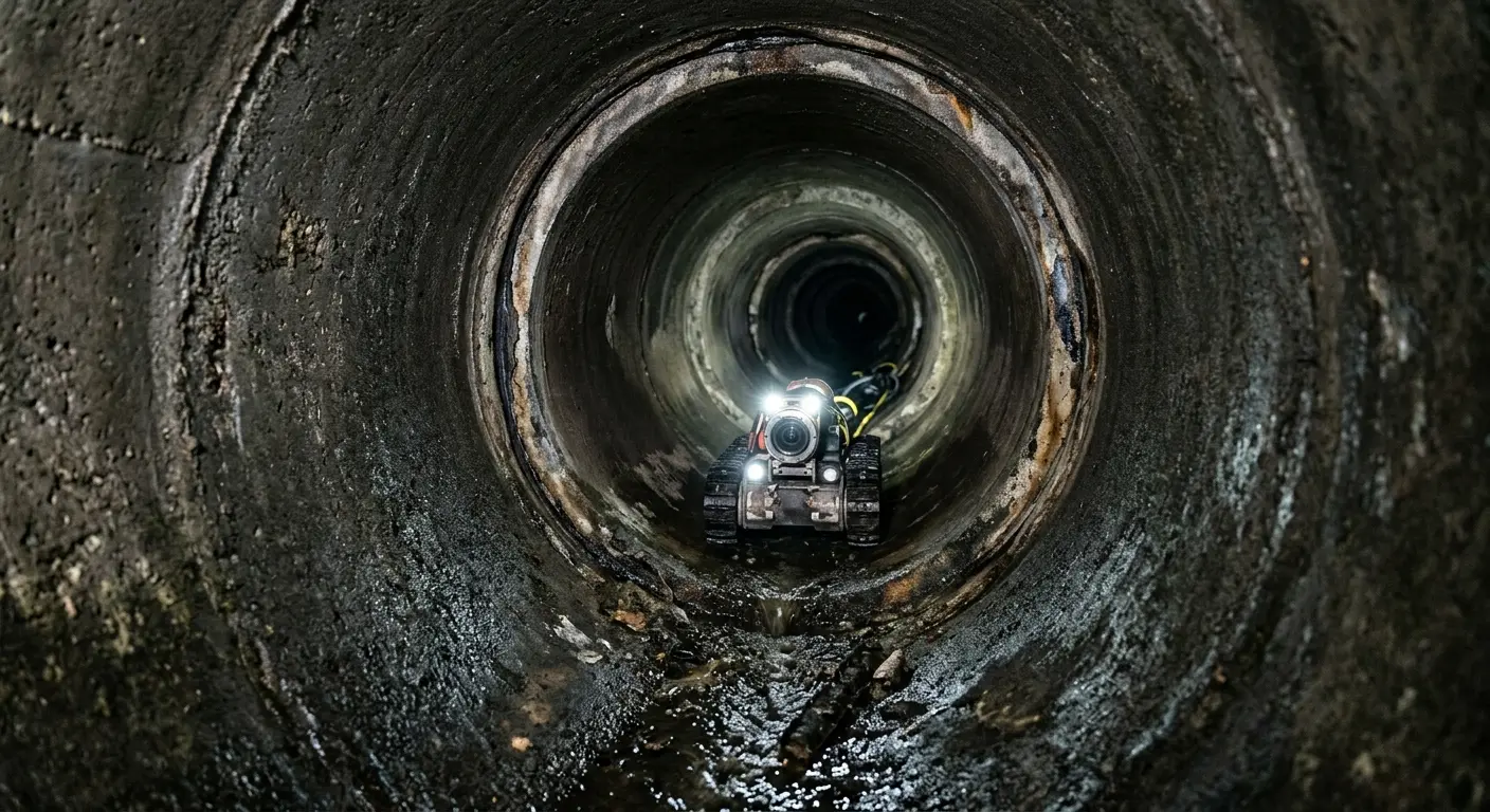 Robotic sewer camera inspecting pipe interior for Sewer Line Repair in Statesboro